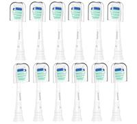 Cabezales de repuesto para cepillos de dientes Philips Sonicare, cabezal de cepillo de repuesto eléctrico compatible con cepillo de dientes eléctrico Phillips Sonicare, paquete de 12