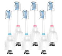 Cabezales de repuesto para cepillos de dientes Philips Sonicare E-Series Essence Xtreme Elite Advance y CleanCare, mangos de cepillo de dientes atornillados, paquete de 6 cabezales de repuesto para