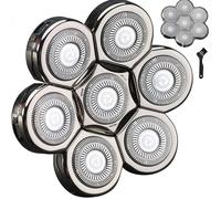 Cabezales de repuesto para el afeitadora de 7 cuchillas, una cuchilla de afeitadora eléctrica universal diseñada para hombres (7D en plateado)