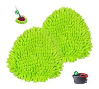 Cabezales de repuesto para fregona Ocedar, sistema Easywring de 1 tanque, cabezal de repuesto para limpieza de pisos, 2 recambios de fregona de chenilla, lavable y reutilizable, color verde