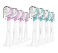 Cabezales de repuesto para niños Philips Sonicare: 3+ años de edad, cepillo de dientes eléctrico suave compacto para niños y niñas, HX6321 HX6311 Hx6325, rosa y azul, paquete de 8