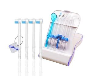 Cabezales de repuesto para Waterpik, púas de repuesto para irrigador dental Water Pik (10 puntas y estuche de almacenamiento), puntas de repuesto para Waterpik WP-663 WP-150 WP-660 WP-580 wp-150w