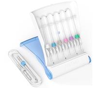 Cabezales de repuesto para Waterpik, púas de repuesto para irrigador dental Water Pik (8 puntas de prótesis dentales de implante + estuche de almacenamiento + paquete de estuche de viaje)