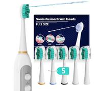 Cabezales de repuesto para Waterpik Sonic Fusion 2.0, cabezal de cepillo de dientes de tamaño extra grande para Water Pik SF-01 SF-02 SF-03 SF-04 (blanco, 5 unidades)