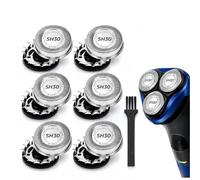 Cabezales de repuesto SH30 para afeitadora eléctrica Philips Norelco 3000 | Paquete de 6 cuchillas dobles, húmedo y seco, cabezales de corte de repuesto para afeitado eléctrico