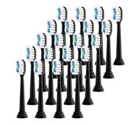 Cabezales eléctricos suaves, compatible con Philips, 4100 HX6920 | Cabezales de plástico para adultos, aptos para series 6100 1100 2100 5300 7500 9000(Black-20 Pcs)