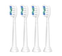 Cabezales eléctricos suaves, compatible con Philips, 4100 HX6920 | Cabezales de plástico para adultos, aptos para series 6100 1100 2100 5300 7500 9000(White-4 Pcs)