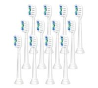 Cabezales eléctricos suaves, compatible con Philips, 4100 HX6920 | Cabezales de plástico para adultos, aptos para series 6100 1100 2100 5300 7500 9000(White-12 Pcs)