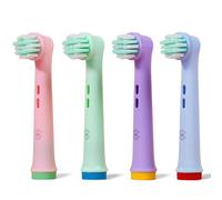 Cabezales Oral B para niños compatibles | Paquete de 4 cabezales compatibles para cepillo de dientes eléctrico Oral-B Niños, coloridos y divertidos | Suave y delicado con las encías | Diseño divertido