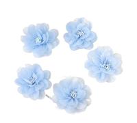 Cabezas de flores artificiales, Flores artificiales de gasa 6 cm, paquete multicolor 5 for decoración bricolaje(Blu)
