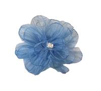 Cabezas de flores artificiales, Flores artificiales de tela gasa, paquete 10, 9 cm, multicolor(Blu)