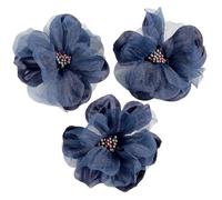 Cabezas de flores artificiales, Flores Artificiales De Tela Gasa Paquete 10 Piezas Multicolor(Blu)