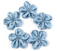 Cabezas de flores artificiales, Flores artificiales de tela satinada, multicolor, 6-7cm, paquete 20 for manualidades y decoración(Blu)