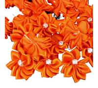 Cabezas de flores artificiales, Paquete multicolor de apliques flores diamantes imitación tela gasa artificial 30 for manualidades(Blu)