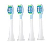 Cabezas De Repuesto Para Cepillo De Dientes Eléctrico - Compatibles Con Philips HX3/6/8/9/R Series HX6730, 3226, 6530, HX9911, HX2471(Blue rubber-coated X4PCS)