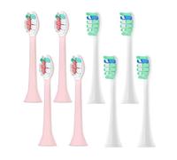 Cabezas de Repuesto para Cepillo de Dientes Eléctrico - Compatibles con Philips HX3/6/8/9/R Series HX6730, 3226, 6530, HX9911, HX2471(4Pink 4Green)