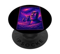 Cabezas Moai Isla de Pascua - Arte de la Galaxia Alienígena Rapa NUI PopSockets PopGrip Adhesivo