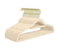 Cabides 41CM Flocking Non-Slip Hanger Clothing Store Finishing Seamless Storage Household Clothes Hanging(Ivory White-B)