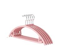 Cabides Velvet Clothes Hangers For Pants Flock Non Slip Magic Rack Slip-Resistant Dress Hook(Pink)