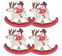 Cabilock 1 Juego Adornos De Madera para Columpio De Caballo Decoración Navideña para Colgar En La Pared Decoraciones Navideñas Vintage Adornos Navideños De Caballo Mini 4 Piezas