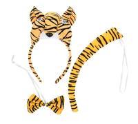 Cabilock 1 Juego De Diadema De Tigre Para Cosplay De Halloween, Conjunto De Disfraz De Animal Con Orejas, Y Pajarita Para Presentaciones En El Escenario, Fiestas Temáticas Y