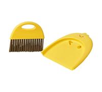 Cabilock 1 Juego Mini Cepillo y Recogedor para Limpieza de Escritorio Kit de Cepillo de Mano para Hogar Oficina y Mascotas Accesorio Compacto para Detalles y Reducidos Amarillo