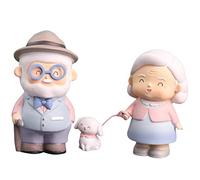 Cabilock 1 Juego par de Adornos Primero Mini Pastel Ornamento su y Home Decor Cake Topper Estatua de Amor Adorno de Escritorio figuritas de Resina de los Abuelos Resina sintética