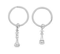 Cabilock 1 Par Llavero de ajedrez llavero de fiesta llavero para novio ajedrez llaveros encanto del llavero llaveros hombres llavero novedad llavero divertido Aleación de zinc Silver