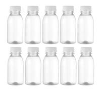 Cabilock 10 Piezas 250 Ml Botella de Leche de Plástico Transparente Botellas de Jugo Transparentes Contenedores de Leche Desechables para Escuelas en Casa