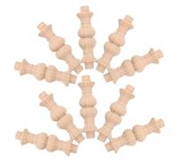 Cabilock 10 Piezas Balaustres de Madera sin Pintar para Manualidades Columnas Romanas Pequeñas para Decoración de Hogar Accesorios Elegantes para Barandillas y Escaleras para DIY y