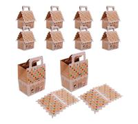 Cabilock 10 Piezas Cajas de Dulces Navideñas de Jengibre Cajas para Casitas de Jengibre para Decorar Fiestas y Compartir Familia