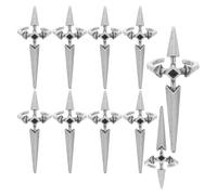 Cabilock 10 Unidades Anillo para Uñas Ajustable Forma de Espada y Cruz en Aleación de Zinc Color Plata, Estilo Oscuro Vintage Adecuado para Decoración de Uñas en Fiestas y Festivales