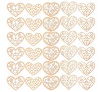 Cabilock 100 Piezas de Corazones de Madera Creativos para Manualidades Diy, Adornos Colgantes Beige, Decoración Segura y Fuerte para Árbol de Navidad y Paredes Estilo Varios estilos