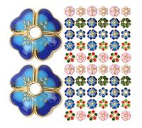 Cabilock 100 piezas de topes para cuentas de flores de esmalte cloisonné de 7 mm - Espaciadores metálicos coloridos para la creación de collares, pulseras y pendientes DIY - Cuentas finales de