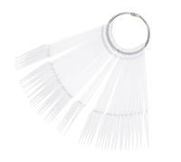 Cabilock 100 piezas Nail Art Display Tips Transparente Abanico Plegable Muestrario Ovalado para Esmalte Uñas Práctica y Profesional Puntas para Salón y Uso Doméstico