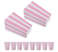 Cabilock 100 Piezas Unidades Cubos de Palomitas con Diseño Rayas Rosas Resistentes al Aceite para Palomitas Dulces Galletas y Patatas Fritas Contenedores Versátiles para Fiestas Cine y