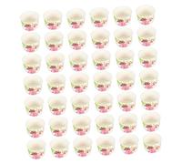 Cabilock 100 Uds Vasos De Helado Vasos De Papel Con Tapas Contenedor De Pastel Recipientes De Salsa Tazas Individuales De Pastel De Queso Mini Tarros De Postre Tazas De Parfait Tazón De