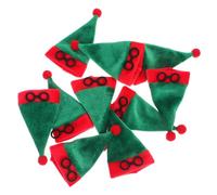 Cabilock 10piezas Mini Gorro De Papá Noel para Funda De Botella De Vino Funda Navideña para Botella De Vino Adorable Decoración Navideña para Manualidades y Fiestas