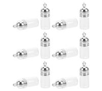 Cabilock 12 Colgantes de Botella de Deseos de Cristal: Mini Vial rellenable con Orificio para Colgar, Ideal para Hacer Joyas navideñas, decoración de Bodas y Fiestas, de 2,5 cm.