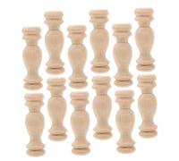Cabilock 12 Piezas Accesorios de Columna Romana de Madera Sin Terminar Remates Decorativos para Postes de Cama y Barras de Cortina Diseño Pequeño Puente para Reparación y Decoración de