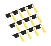 Cabilock 12 Piezas Tapa de Botella de Vino con Mini Gorro de Graduación Borlas Decoración Festiva para Fiestas de Graduación y Celebraciones
