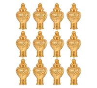 Cabilock 12 Piezas Tapones para Barra de Cortina Retro Remates Decorativos para Varillas Romanas de Cubiertas de Plástico Dorado para Hogar y Oficina Acabados Clásicos y Seguros