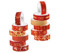 Cabilock 12 Rollos Cinta Adhesiva Decorativa Washi Transparente para Manualidades DIY Cinta Multiusos para Diario Álbum de Fotos y Scrapbooking para Decoración Año Chino
