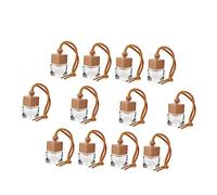 Cabilock 12piezas Botellas De Perfume Transparentes Reutilizables Con Tapa De Madera Para Coche Colgante Perfumado Aromaterapia Fragancia Ambiental Duradera