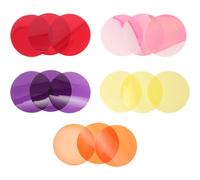 Cabilock 15 Piezas Filtros de Gel Adhesivos para Iluminación Corrección de Color y Efectos Creativos, Hojas Redondas de Pvc para Ambientes Artísticos y Eventos Modernos