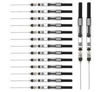 Cabilock 15 Unidades Convertidor de Tinta Fácil Mantenimiento Material Acero Inoxidable y Plástico Negro con Punta Roma Extraíble, Diámetro de Orificio 3,4 Mm para Pluma Estilográfica para