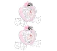 Cabilock 2 Cajas de Dulces de Boda de Hierro Forma de Carruaje y Corazón, Color Rosa, para Packaging de Chocolates y Fiestas Románticas