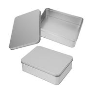 cabilock 2 cajas rectangulares de lata vacías para almacenar galletas, dulces, galletas, etc.