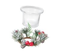 Cabilock 2 Juegos Candelabro De Navidad Decoraciones Decoración De Invierno para El Hogar Decoración del Hogar Anillos De Velas De Navidad Adornos Centros De Mesa De Invierno Felpa Páginas