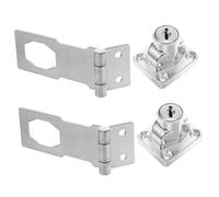 Cabilock 2 Juegos Cerradura de Gancho Antirrobo Acero Inoxidable con Llave Pestillo Plegable para Puertas Pequeñas y Almacenes Sistema de Seguridad Exclusivo y Fácil Instalación